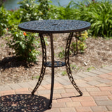 3-Piece Cast Aluminum Outdoor Bistro Set with Table and 2 Chairs - Dubh_Arts
 - 4