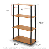 4-Tier Storage Shelf Display Rack Bookcase in Cherry Finish - Dubh_Arts
 - 2