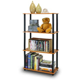 4-Tier Storage Shelf Display Rack Bookcase in Cherry Finish - Dubh_Arts
 - 3