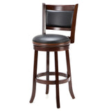 Cherry 29-inch Solid Wood Bar Stool with Faux Leather Swivel Seat - Dubh_Arts
 - 1