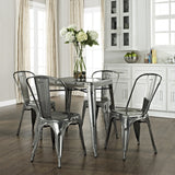 Modern Classic Galvanized French Cafe Mid Century Style Dining Table - Dubh_Arts
 - 4