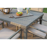 Weather Resistant Resin Wicker Patio Dining Table 63-inch with Steel Frame - Dubh_Arts
 - 2