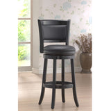 Black 29-inch Swivel Seat Barstool with Faux Leather Cushion Seat - Dubh_Arts
 - 1