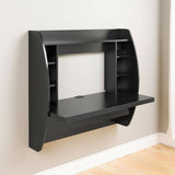 Modern Space Saving Wall Mounted Floating Laptop Desk in Black - Dubh_Arts
 - 2