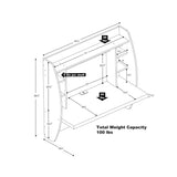 Modern Space Saving Wall Mounted Floating Laptop Desk in Black - Dubh_Arts
 - 4