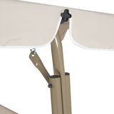 Outdoor Porch Swing Patio Deck Glider with Canopy in Beige - Dubh_Arts
 - 4