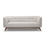 Mid-Century Modern Classic Sofa in Light Grey Linen and Walnut Wood Legs - Dubh_Arts
 - 1