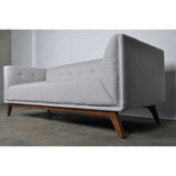 Mid-Century Modern Classic Sofa in Light Grey Linen and Walnut Wood Legs - Dubh_Arts
 - 3