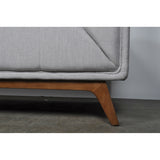 Mid-Century Modern Classic Sofa in Light Grey Linen and Walnut Wood Legs - Dubh_Arts
 - 4