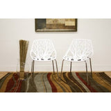 Set of 2 Modern Dining Chairs with White Plastic Seat and Metal Legs - Dubh_Arts
 - 2