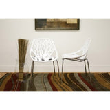 Set of 2 Modern Dining Chairs with White Plastic Seat and Metal Legs - Dubh_Arts
 - 3