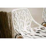 Set of 2 Modern Dining Chairs with White Plastic Seat and Metal Legs - Dubh_Arts
 - 4