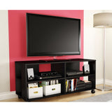 Black TV Stand Storage Cart in Black Finish - Holds TV up to 48-inch - Dubh_Arts
 - 1