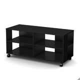 Black TV Stand Storage Cart in Black Finish - Holds TV up to 48-inch - Dubh_Arts
 - 4