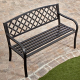 4-Ft Metal Garden Bench with Bronze Highlights over Antique Black Finish - Dubh_Arts
 - 2