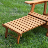 Outdoor Adirondack Chair Recliner with Slide-Out Ottoman in Kiln-Dried Fir Wood - Dubh_Arts
 - 3