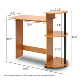 Simple Modern Home Office Computer Desk in Cherry Black Finish - Dubh_Arts
 - 2