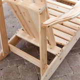 Weather-Resistant Unfinished Fir Wood Adirondack Chair and Ottoman Set - Dubh_Arts
 - 2