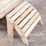 Weather-Resistant Unfinished Fir Wood Adirondack Chair and Ottoman Set - Dubh_Arts
 - 3