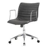 Black Mid-Back Modern Mid-Century Style Comfortable Office Chair - Dubh_Arts
 - 2