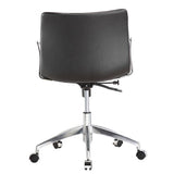 Black Mid-Back Modern Mid-Century Style Comfortable Office Chair - Dubh_Arts
 - 3