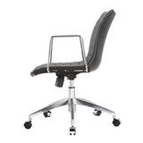 Black Mid-Back Modern Mid-Century Style Comfortable Office Chair - Dubh_Arts
 - 4