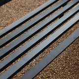 Outdoor Garden Bench with Slatted Seat and Rustic Metal Finish - Dubh_Arts
 - 4