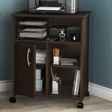 Contemporary Printer Stand Cart with Storage Shelves in Chocolate - Dubh_Arts
 - 2