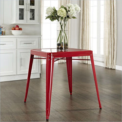Modern Classic French Cafe Style Metal Dining Table in Red - Dubh_Arts
 - 1