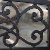 4-Ft Metal Garden Bench in Antique Black Finish - Dubh_Arts
 - 4