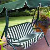 2-Person Porch Swing with Canopy in Green & White - Dubh_Arts
 - 2