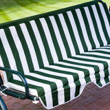 2-Person Porch Swing with Canopy in Green & White - Dubh_Arts
 - 3