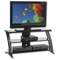 Black Modern Flat Screen Panel TV Stand / Entertainment Center - Dubh_Arts
 - 1