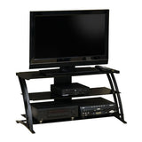 Black Modern Flat Screen Panel TV Stand / Entertainment Center - Dubh_Arts
 - 4