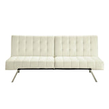 Splitback Multi-Position Futon Sofa Sleeper in Vanilla - Dubh_Arts
 - 3