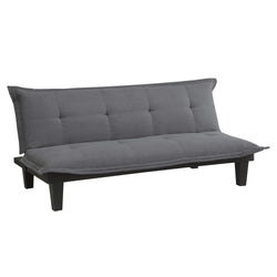 Charcoal Microfiber Click-Clack Futon Sofa Bed Lounger - Dubh_Arts
 - 1