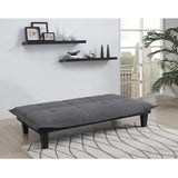 Charcoal Microfiber Click-Clack Futon Sofa Bed Lounger - Dubh_Arts
 - 3