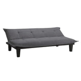 Charcoal Microfiber Click-Clack Futon Sofa Bed Lounger - Dubh_Arts
 - 4