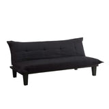 Black Microfiber Click-Clack Sleeper Sofa Bed Futon Lounger - Dubh_Arts
 - 1