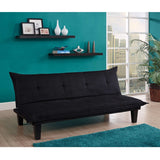 Black Microfiber Click-Clack Sleeper Sofa Bed Futon Lounger - Dubh_Arts
 - 2