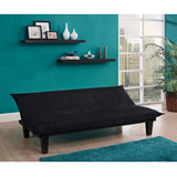 Black Microfiber Click-Clack Sleeper Sofa Bed Futon Lounger - Dubh_Arts
 - 3