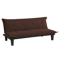 Modern Convertible Sofa Bed Futon Lounger in Brown Microfiber - Dubh_Arts
 - 1