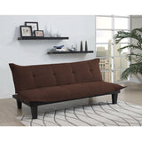 Modern Convertible Sofa Bed Futon Lounger in Brown Microfiber - Dubh_Arts
 - 2