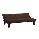 Modern Convertible Sofa Bed Futon Lounger in Brown Microfiber - Dubh_Arts
 - 4