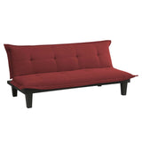 Contemporary Futon Style Sleeper Sofa Bed in Red Microfiber - Dubh_Arts
 - 1