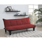 Contemporary Futon Style Sleeper Sofa Bed in Red Microfiber - Dubh_Arts
 - 2