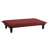 Contemporary Futon Style Sleeper Sofa Bed in Red Microfiber - Dubh_Arts
 - 4