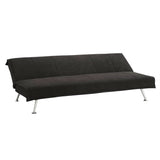 Black Microfiber Upholstered Futon Style Sofa Bed Lounger Couch - Dubh_Arts
 - 2