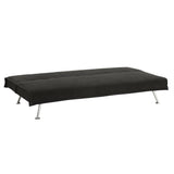 Black Microfiber Upholstered Futon Style Sofa Bed Lounger Couch - Dubh_Arts
 - 3