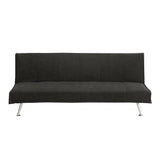 Black Microfiber Upholstered Futon Style Sofa Bed Lounger Couch - Dubh_Arts
 - 4